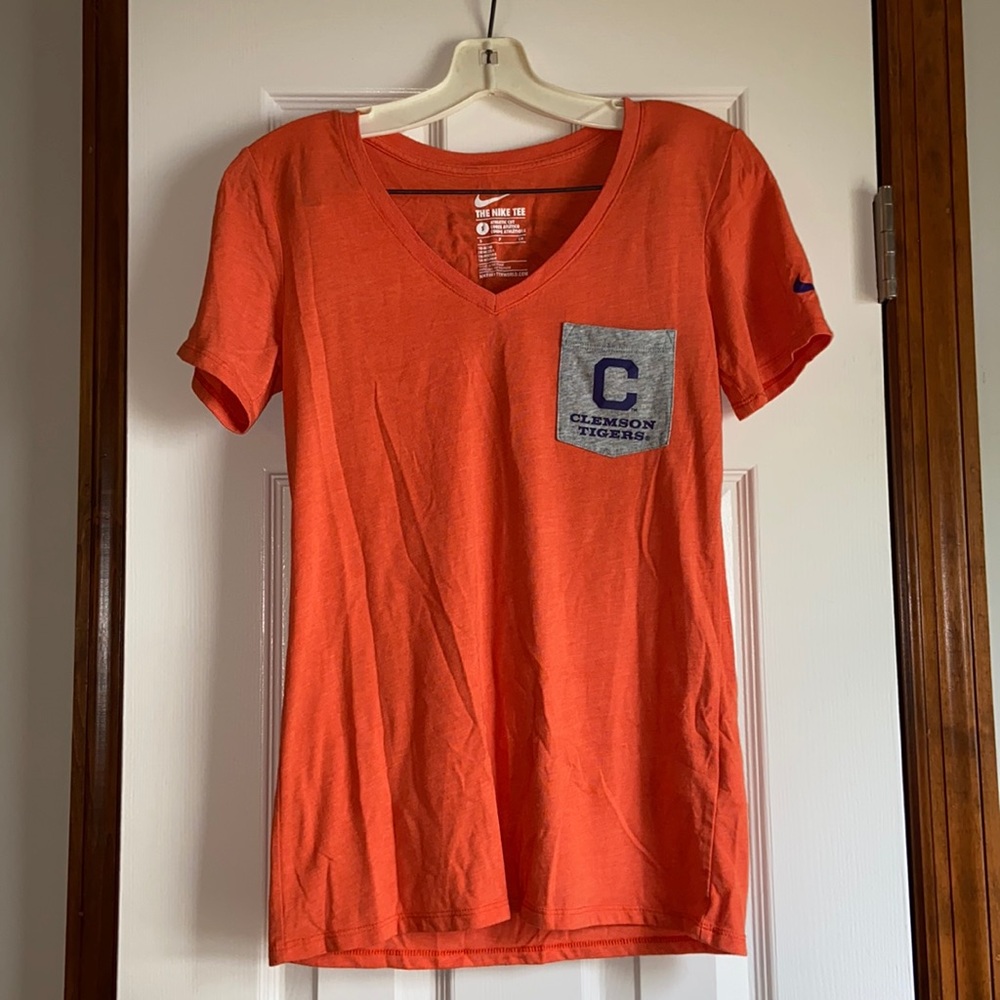 Nike Clemson V-Neck Athletic Cut T-Shirt